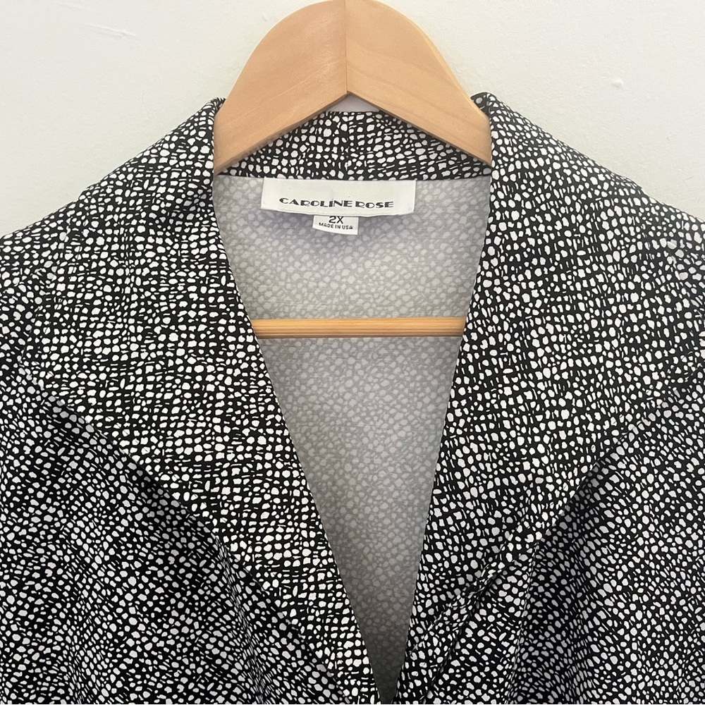 Chic Black And White Button-Up Coat - image 4